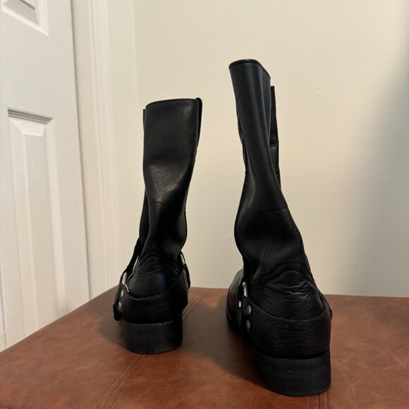 Dillon J. B. Men’s Genuine Leather Black Square Toe Motorcycle Boot - Size 9 D - Picture 4 of 4